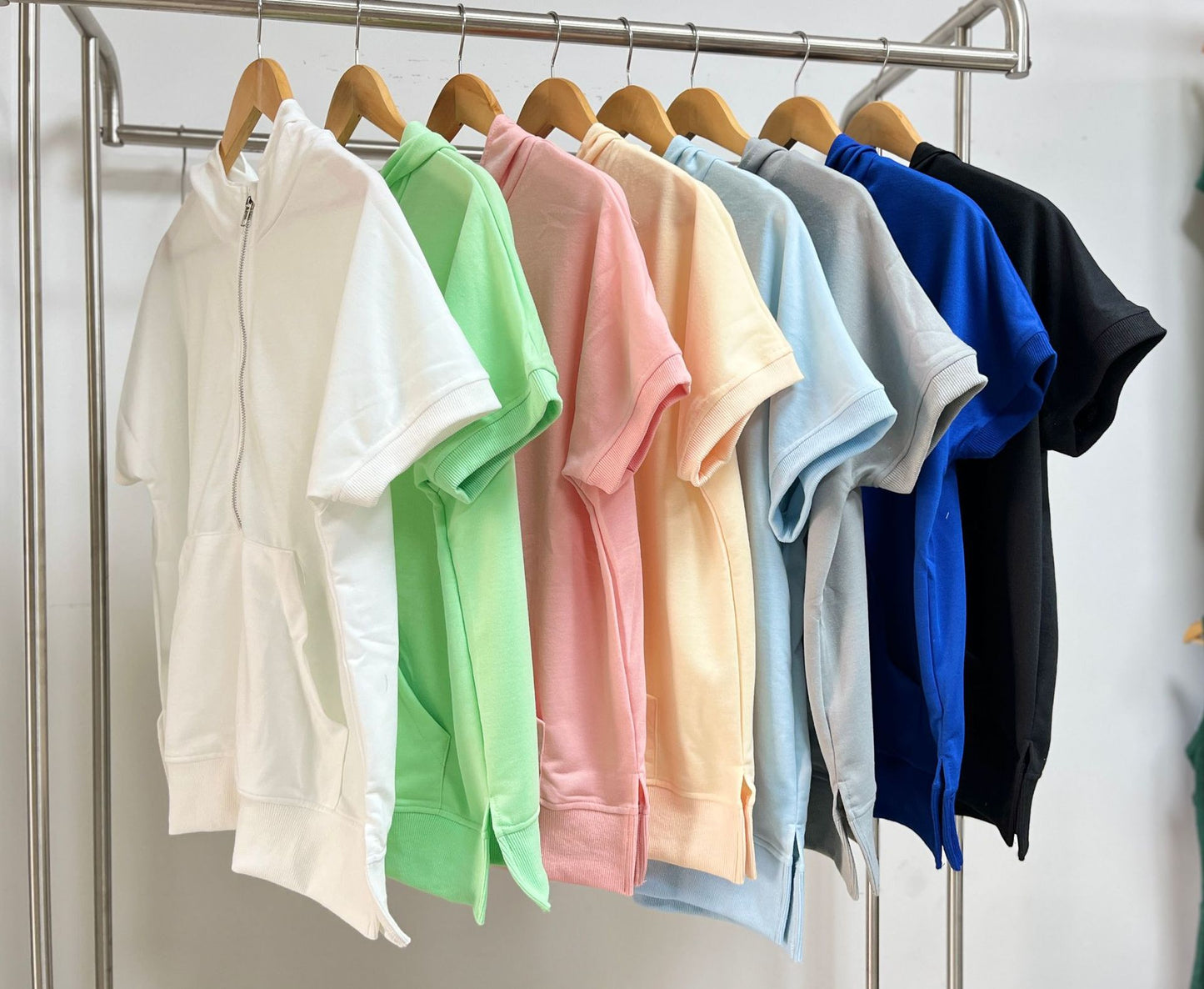 Loose Sleeve Zipper Pocket Thin Hoodies Women's Sweater, Sweater