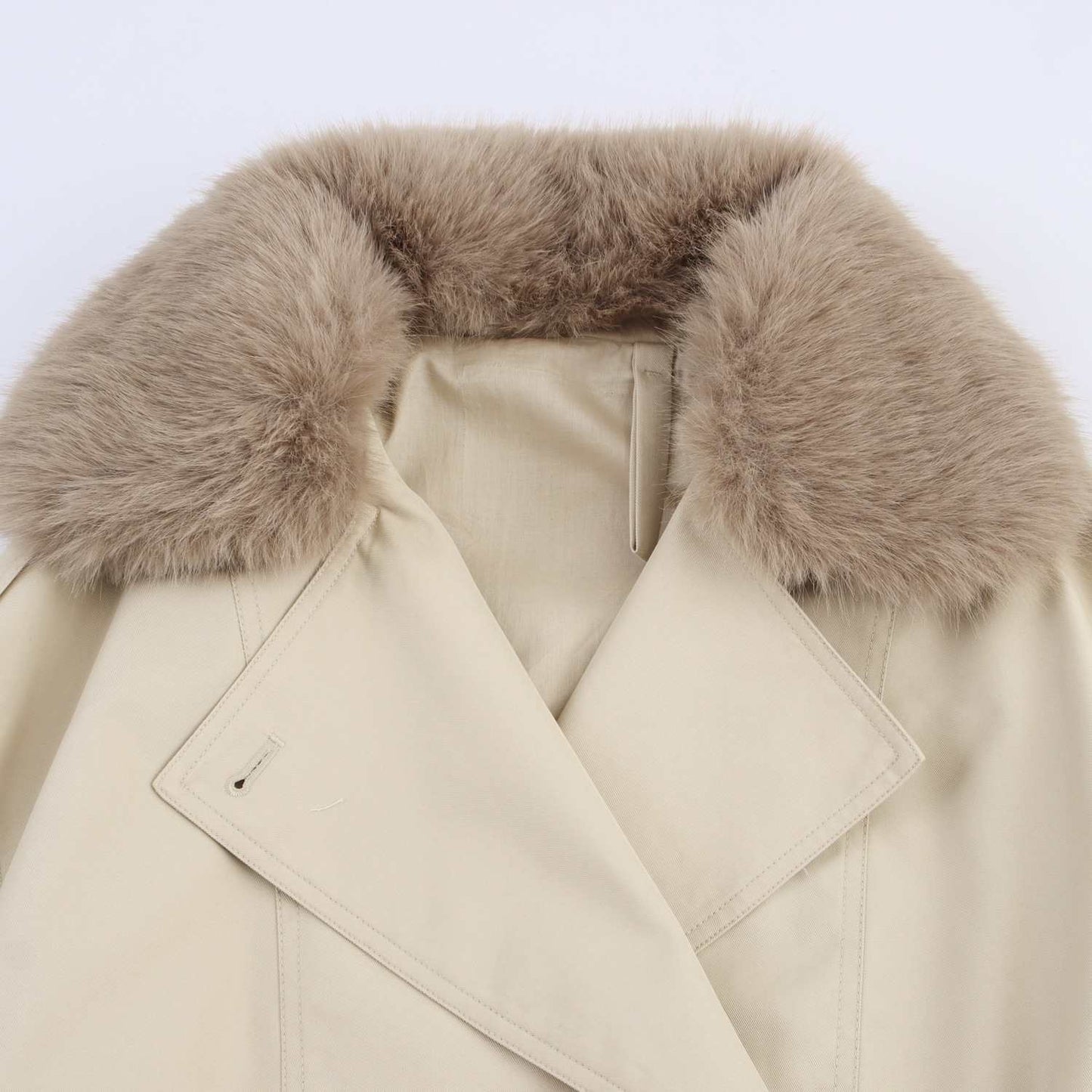 Fur Collar Double Breasted Trench Autumn Coats