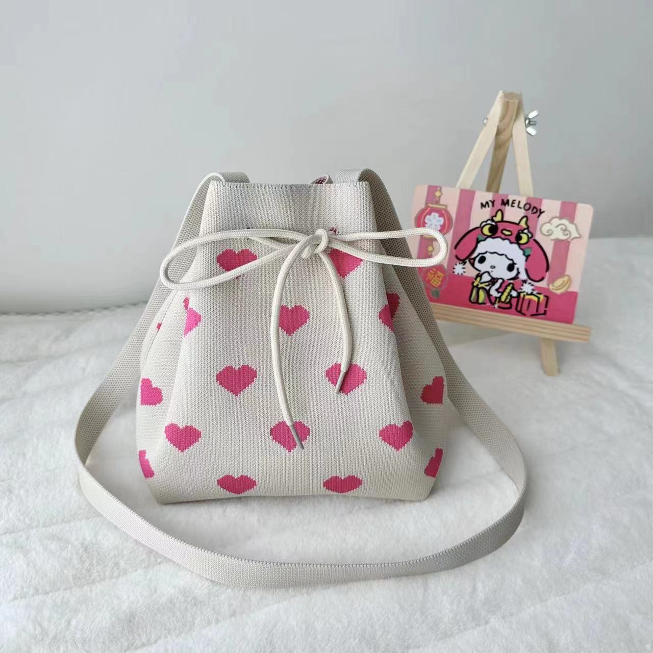 Women's Knitted Wool Version Versatile Hand Carrying Handbags