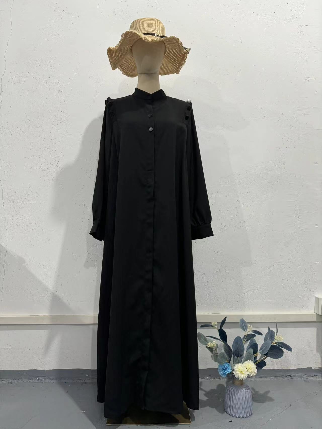 Muslim Spring Commuter Street Fashion Solid Dresses