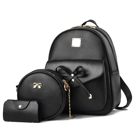 Women's Fashion Three-piece Set Large Capacity Korean Backpacks