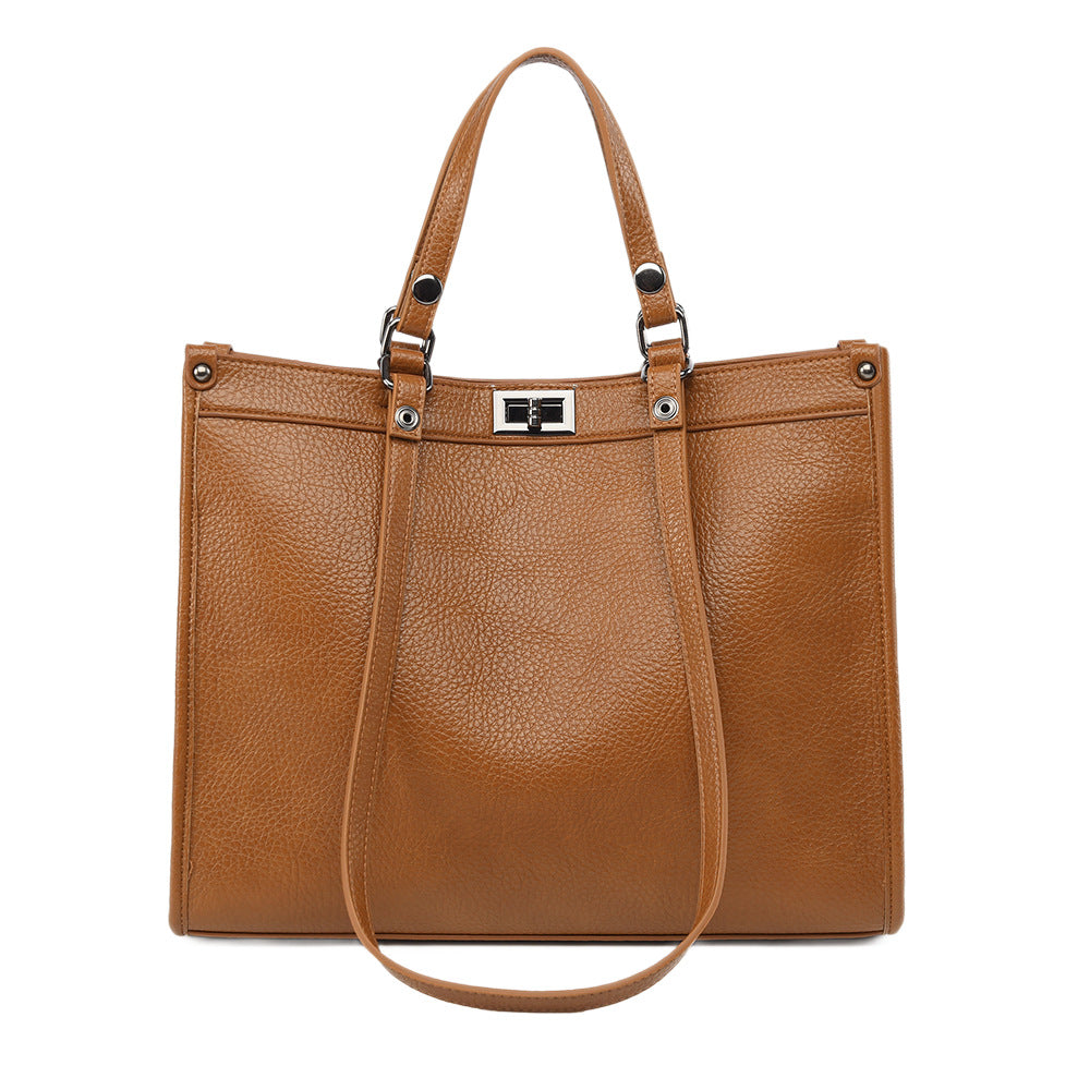 Women's Lychee Pattern Large Capacity Retro Tote Bags