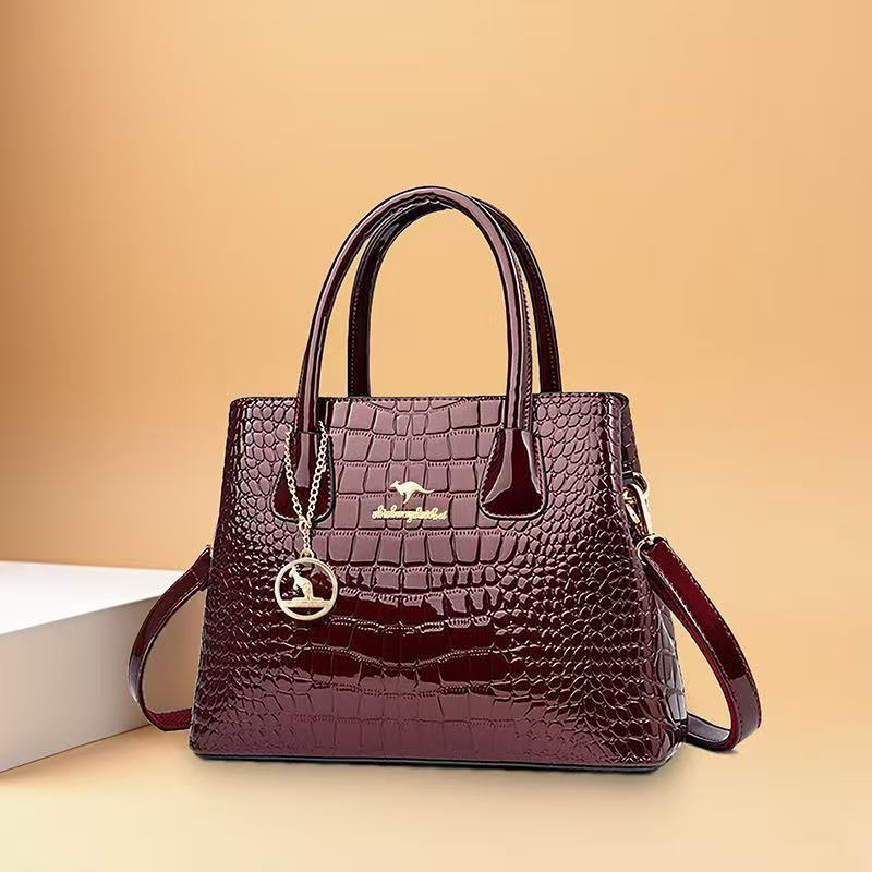 Classic Women's Kangaroo Patent Leather Glossy Handbags