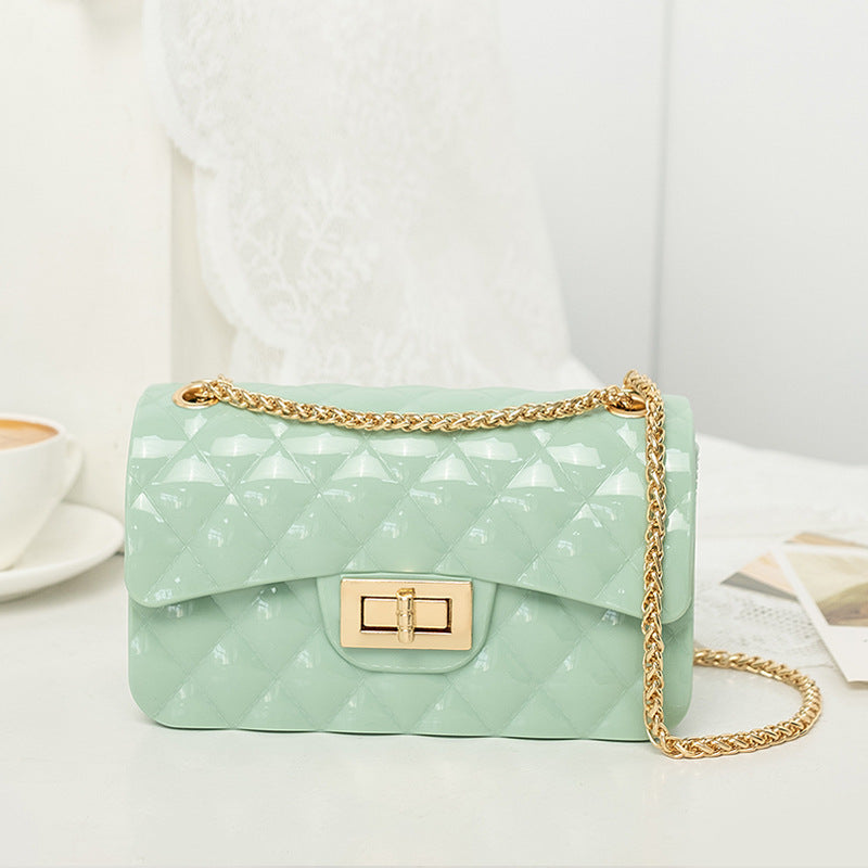 Women's Gel Silicone Diamond Chain Large Capacity Shoulder Bags