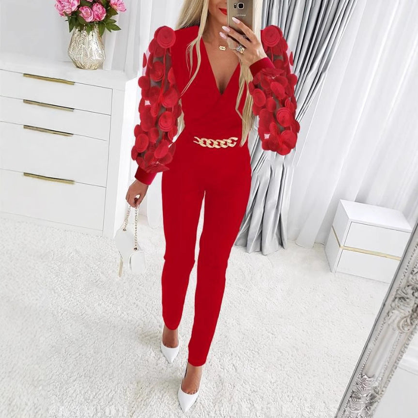 Women's Spring Cute Style Fresh Sweet Polyester Jumpsuits