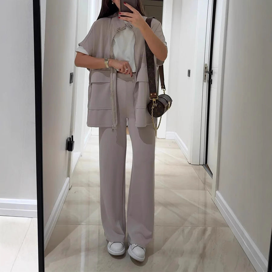 Women's Autumn Summer Solid Color Casual Loose Suits
