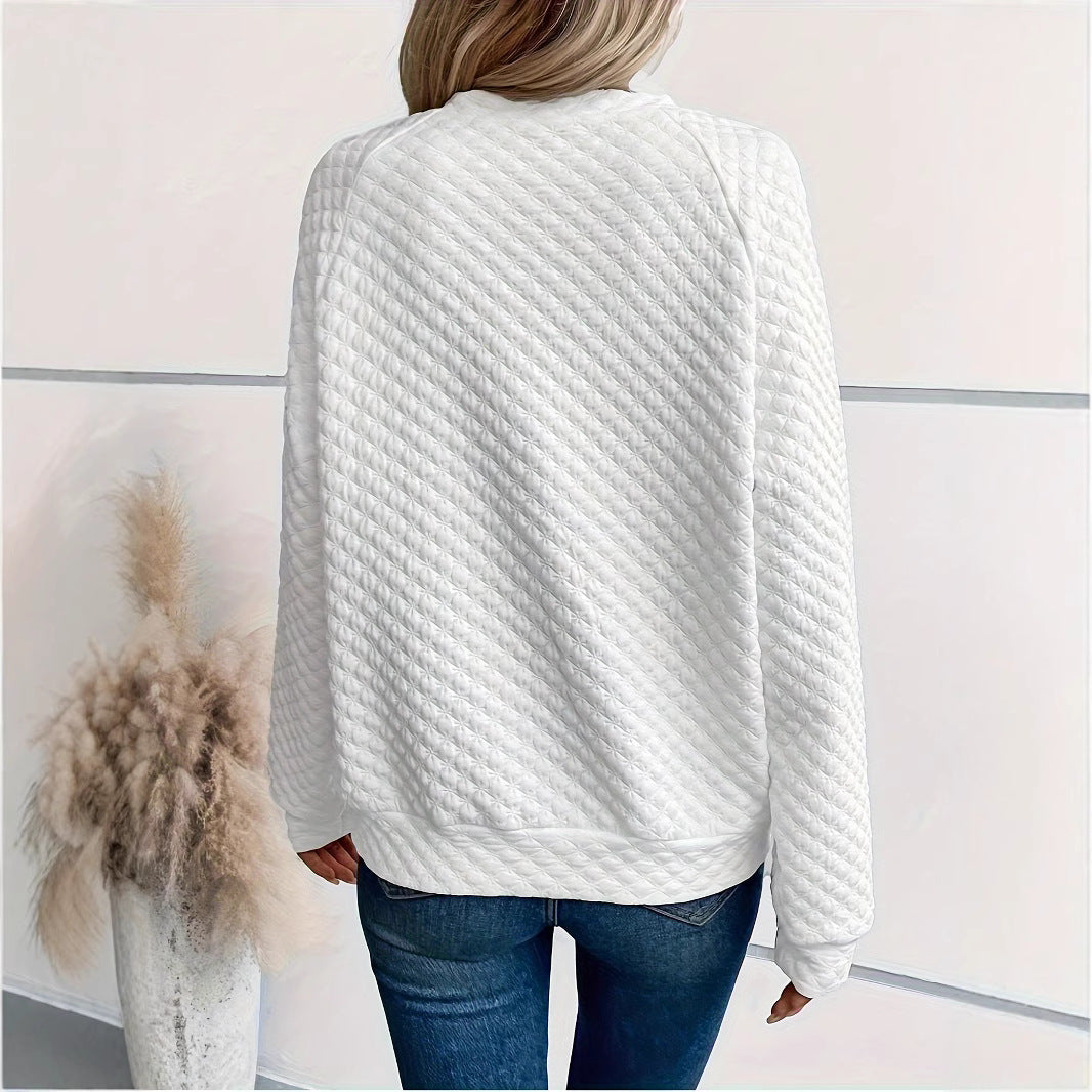 Women's Autumn Solid Color Deep Stitching Long Women's Sweater, Sweater