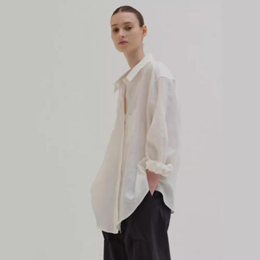 Women's High Round Breathable Texture Niche Basic Blouses