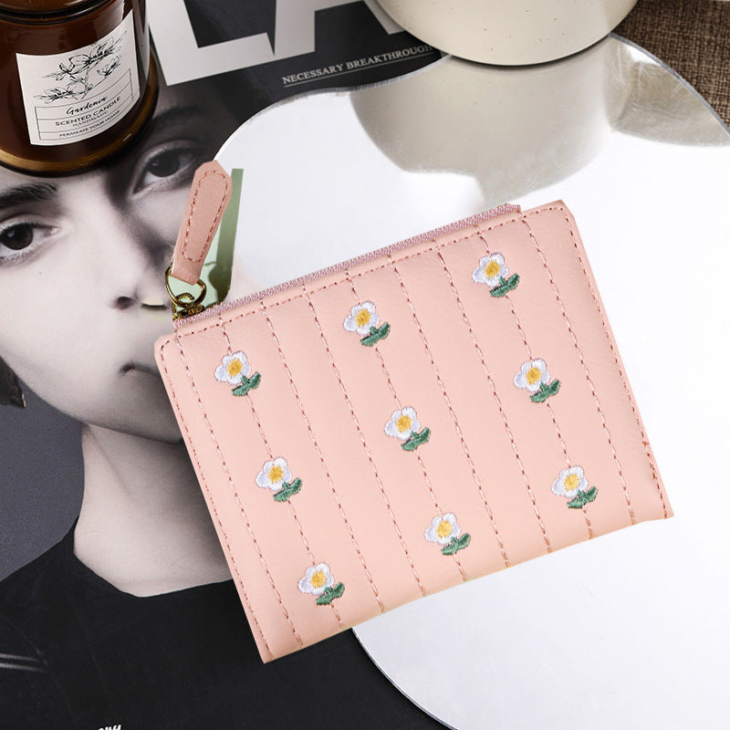 Women's Cream Style Classic Short Fashion Two Ladies Wallets