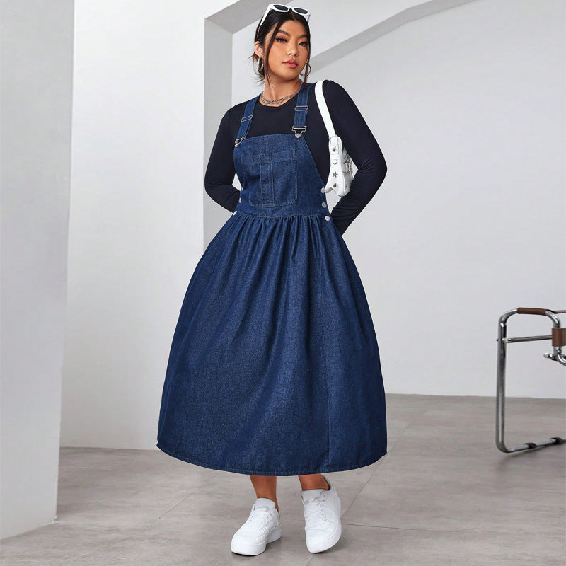 Women's Versatile Slimming Large Hem Suspender Dresses