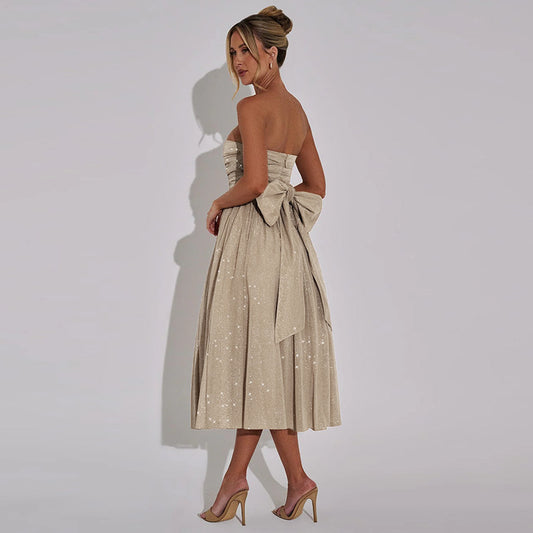 Color Party Cocktail Thin Glittering Mesh Dress