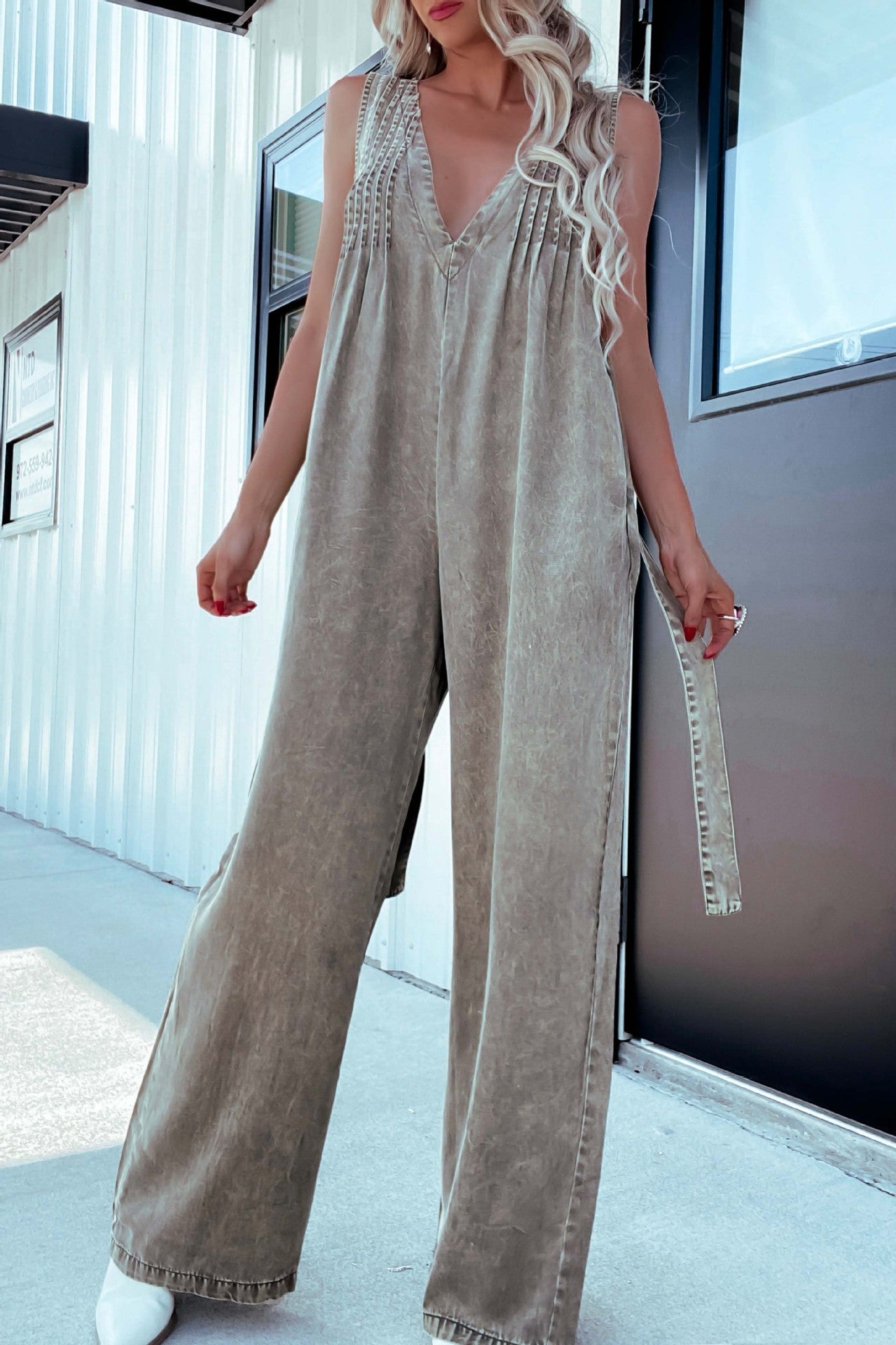 Women's Fashion Wear Sleeveless Sexy Backless Washed Jumpsuits