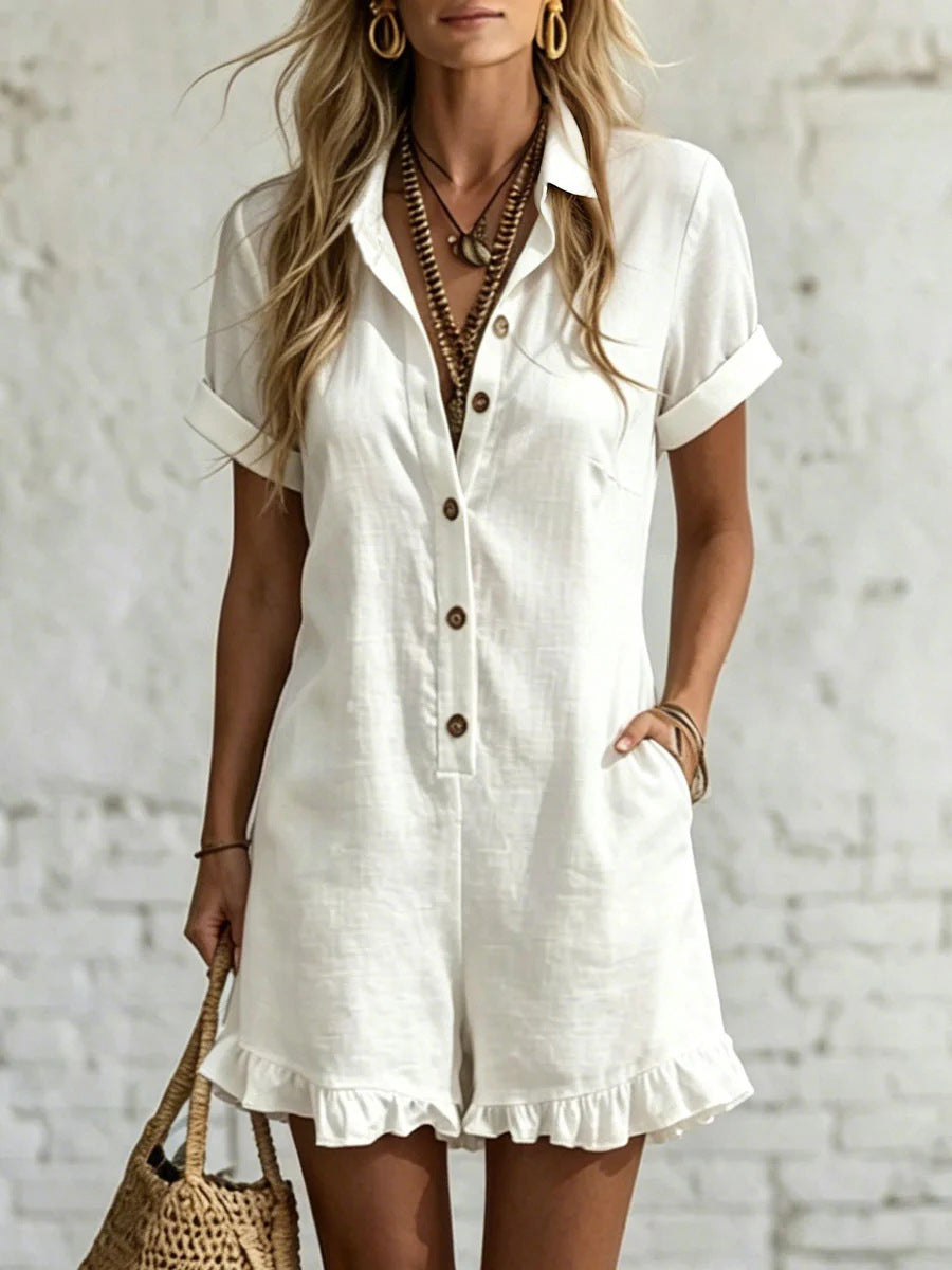 Women's Stand Collar Sleeveless Casual Loose Solid Women's Jumpsuit/clothing