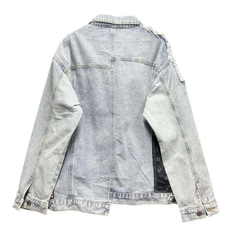 Women's Irregular Patch Printed Street Loose Style Jackets