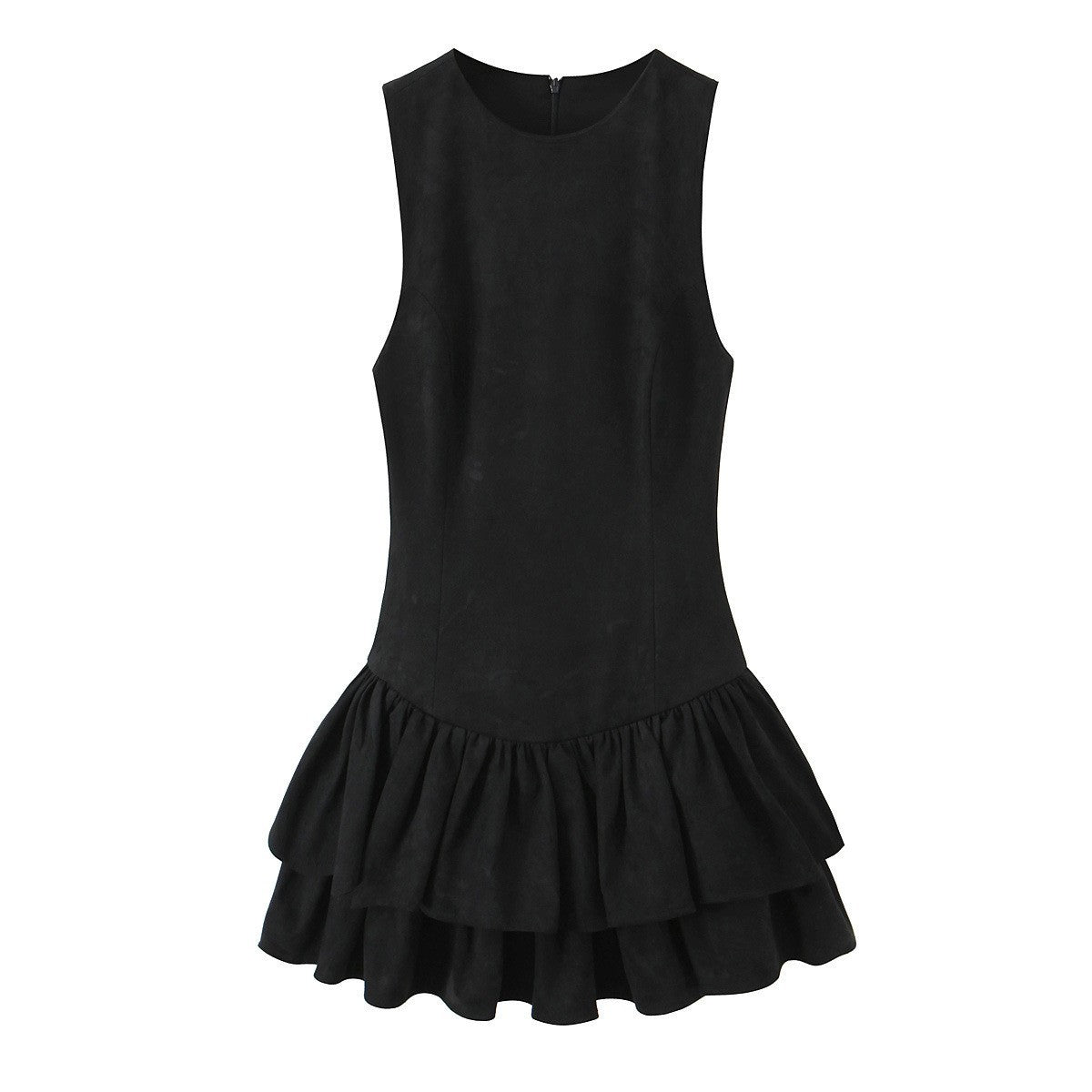 Women's Fashion Laminated Decoration Suede Texture Effect Dresses