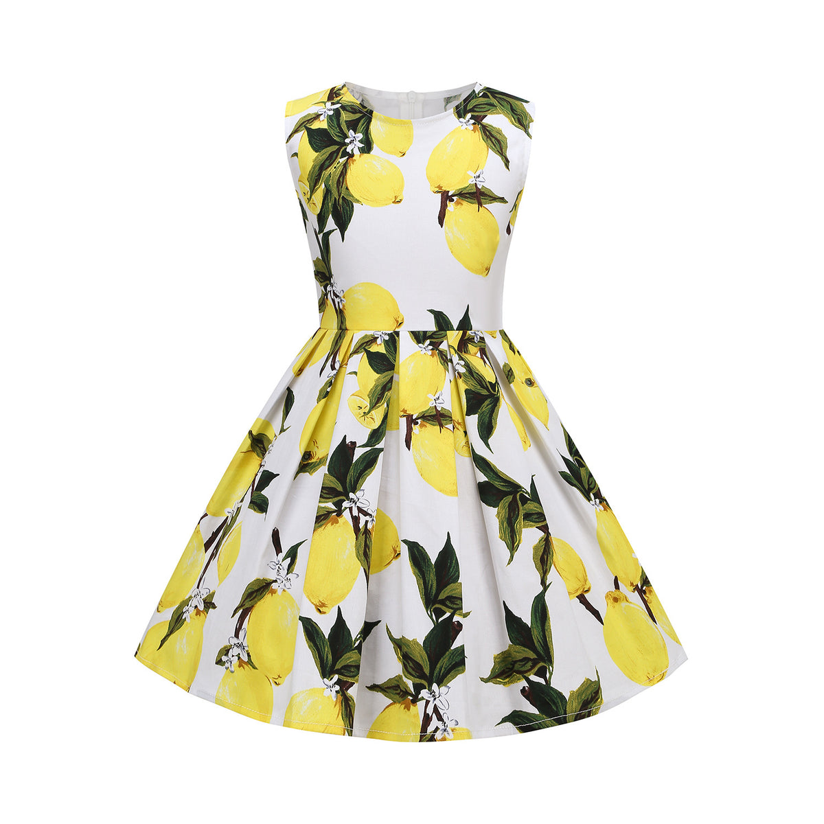 Summer Retro Hepburn Style High Waist Fresh Printed Dress