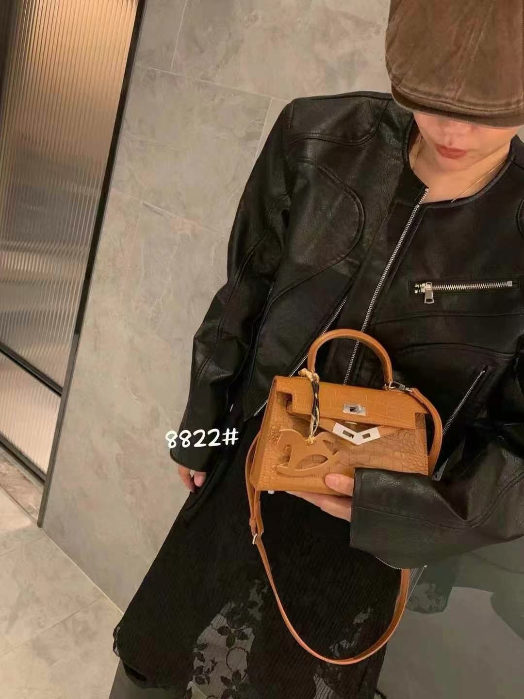 Women's Design Crocodile Pattern Portable Kelly Genuine Bags