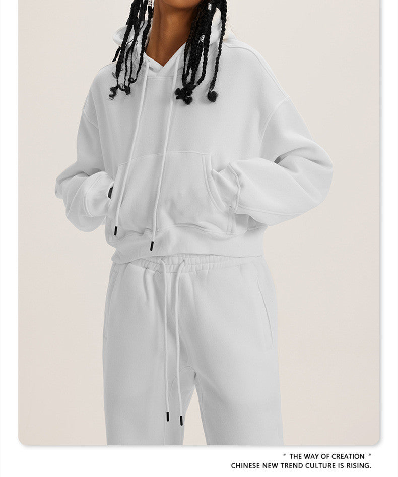 Women's Hooded Round Neck Long Sleeve Two-piece Suits