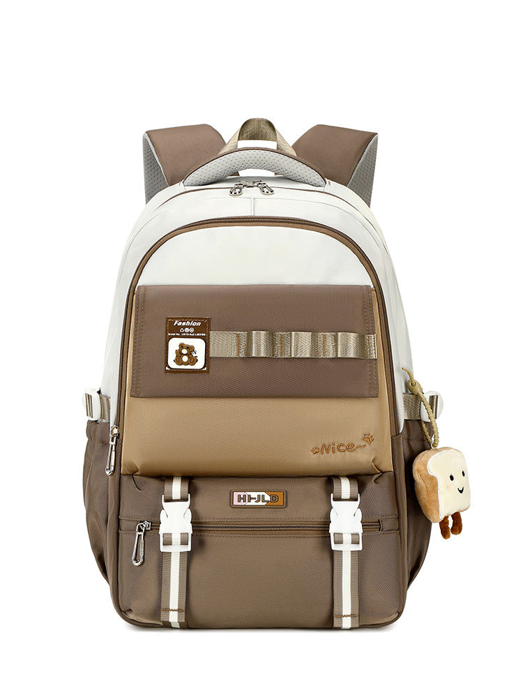 Women's Capacity Nylon Style Junior's Korean Stain Middle School Students' Schoolbags