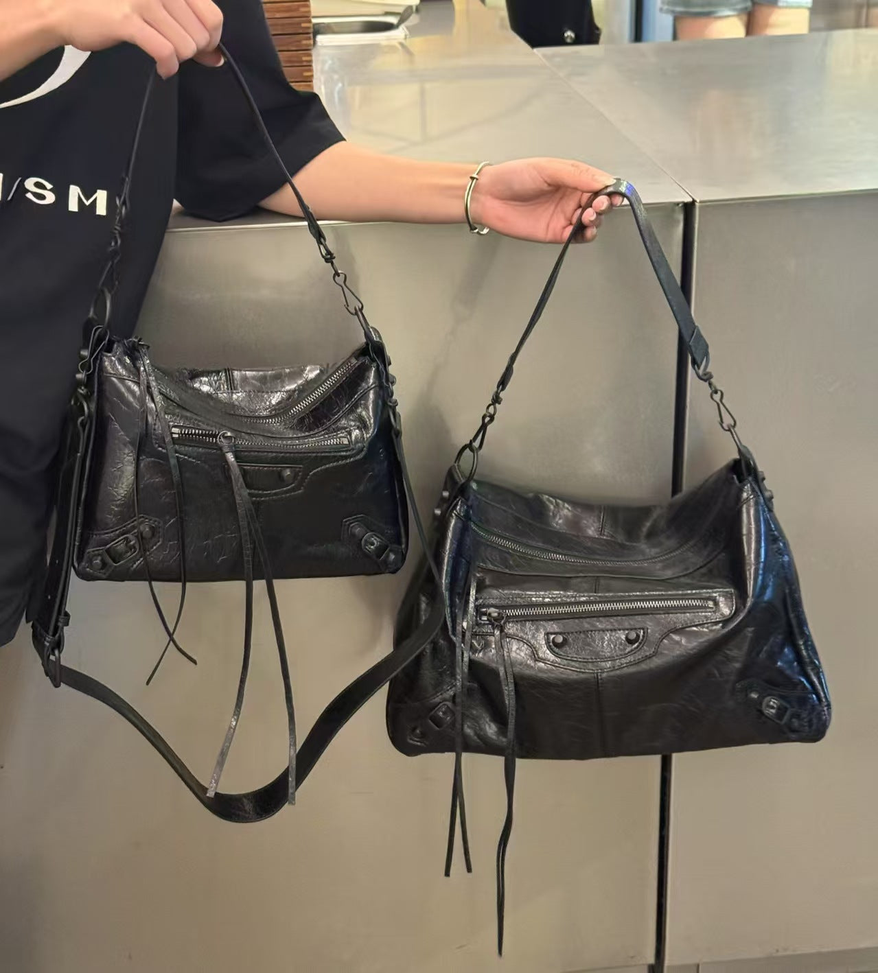 Classic Neutral Motorcycle Large Capacity Rivet Armpit Bags