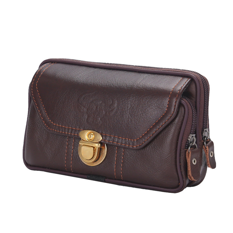 Men's Horizontal Top Layer Leather Soft Comfortable Bags