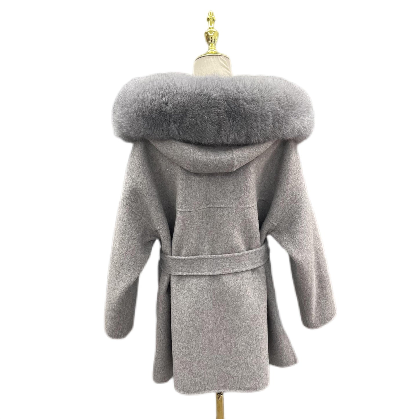 Women's Fox Fur Collar Detachable Fluffy Reversible Coats
