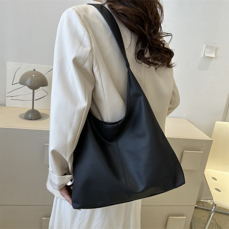 Soft Leather Large Capacity Fashion Retro Commuter Tote Bags