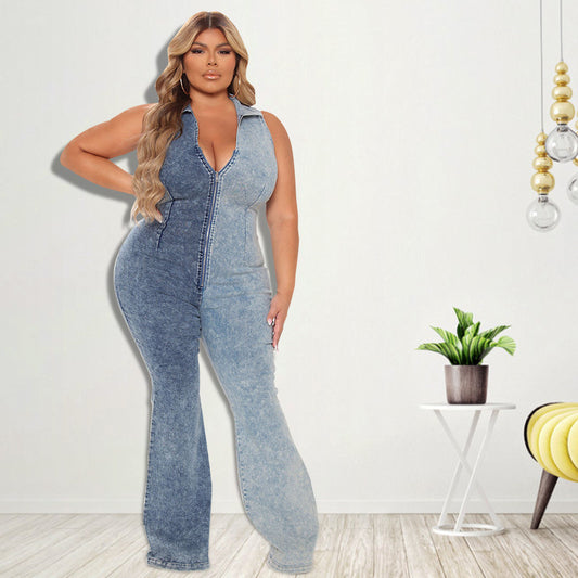Women's Large Autumn Color Matching Wash Sexy Suits
