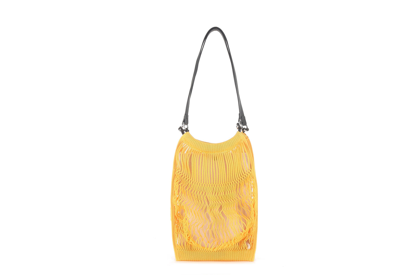 Fashion Medium Mesh Pocket Concave Shape Tote Bags