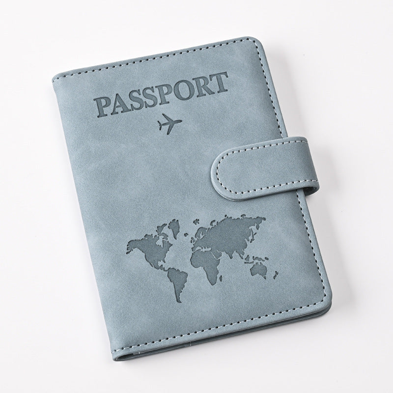Map Magnetic Passport Tag Suit Straight Card Holder