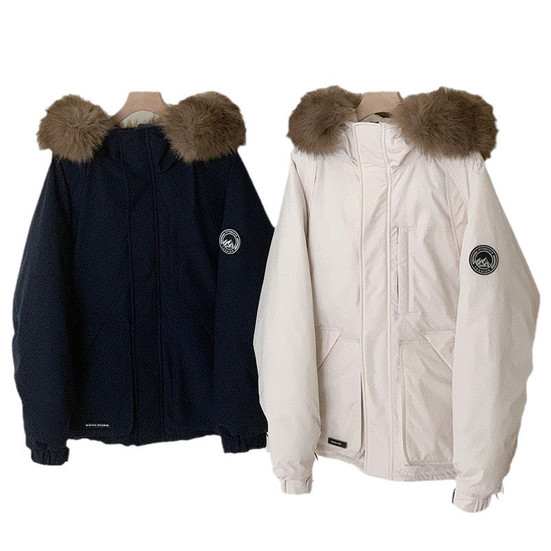 Women's Winter Small Couple Down Big Fur Coats