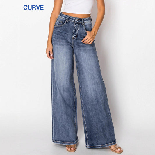 Women's American Style Retro Washed Loose Straight Autumn Jeans