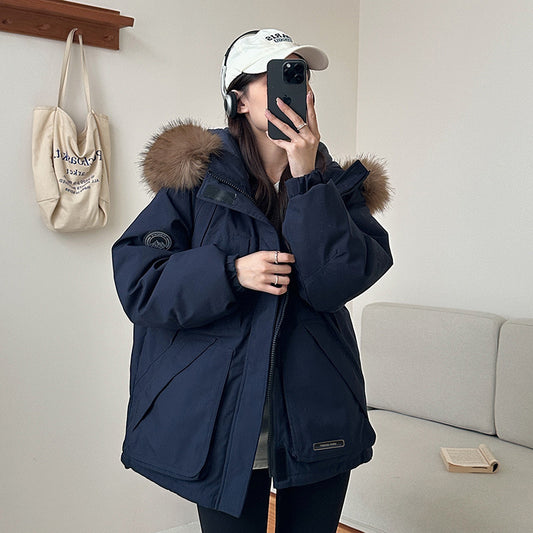 Women's Winter Small Couple Down Big Fur Coats