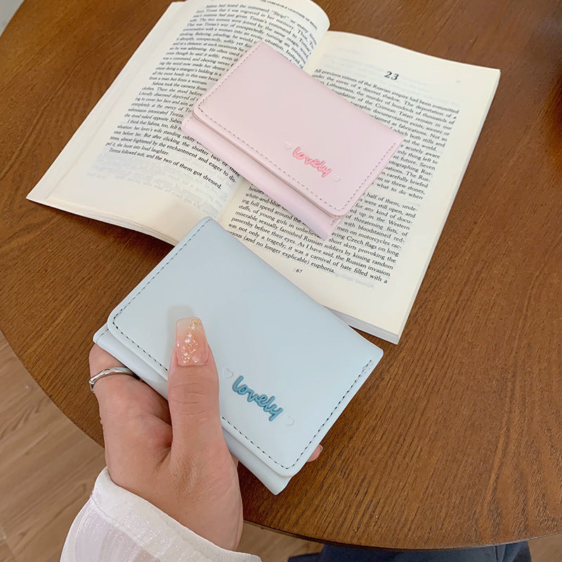 Women's Short Fresh Solid Color Cute Ladies Wallets