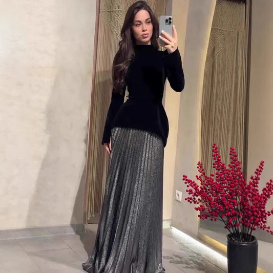 Women's Autumn Elegant Soft Fashion Long Sleeve Dress Dresses