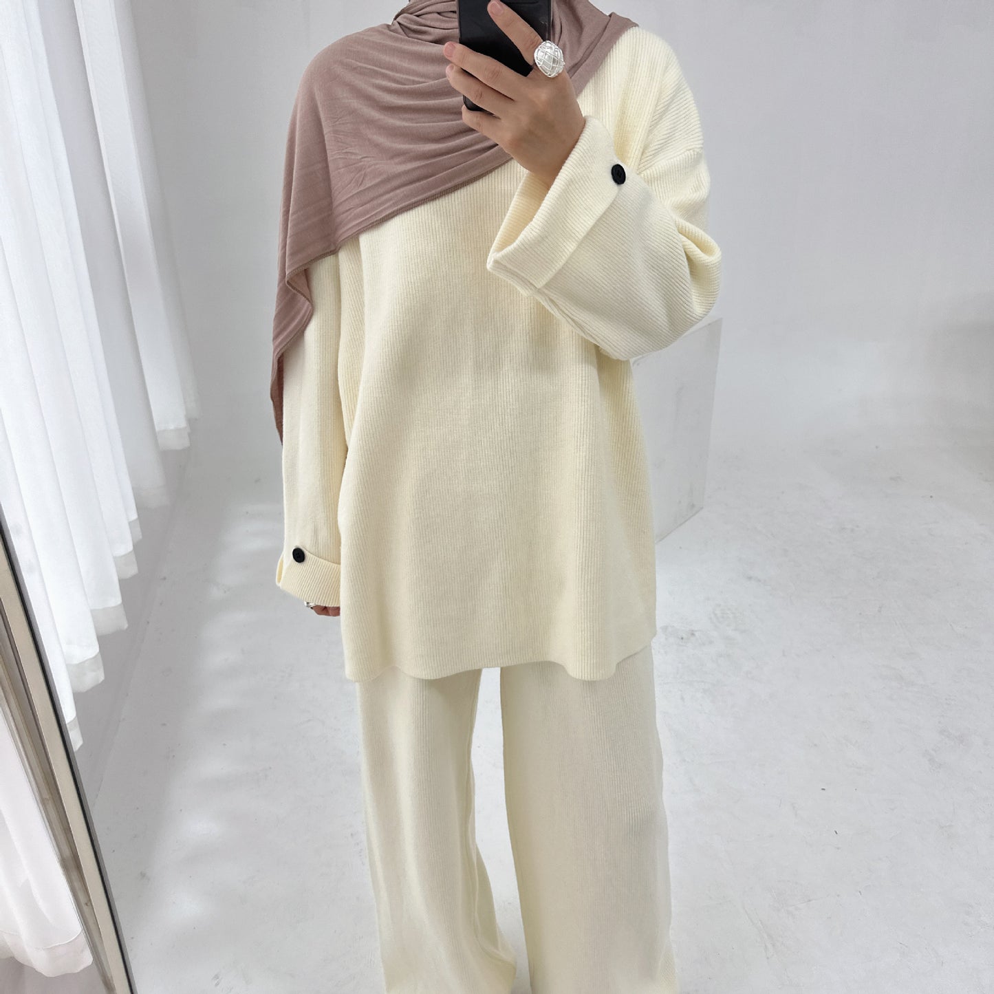 Turkey Thickened Knitting Set Solid Color Suits