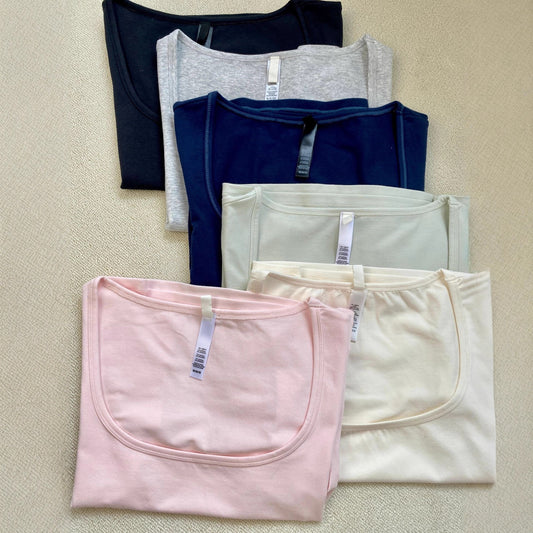 Hot Square Collar Slimming Sleeve T-shirt Blouses