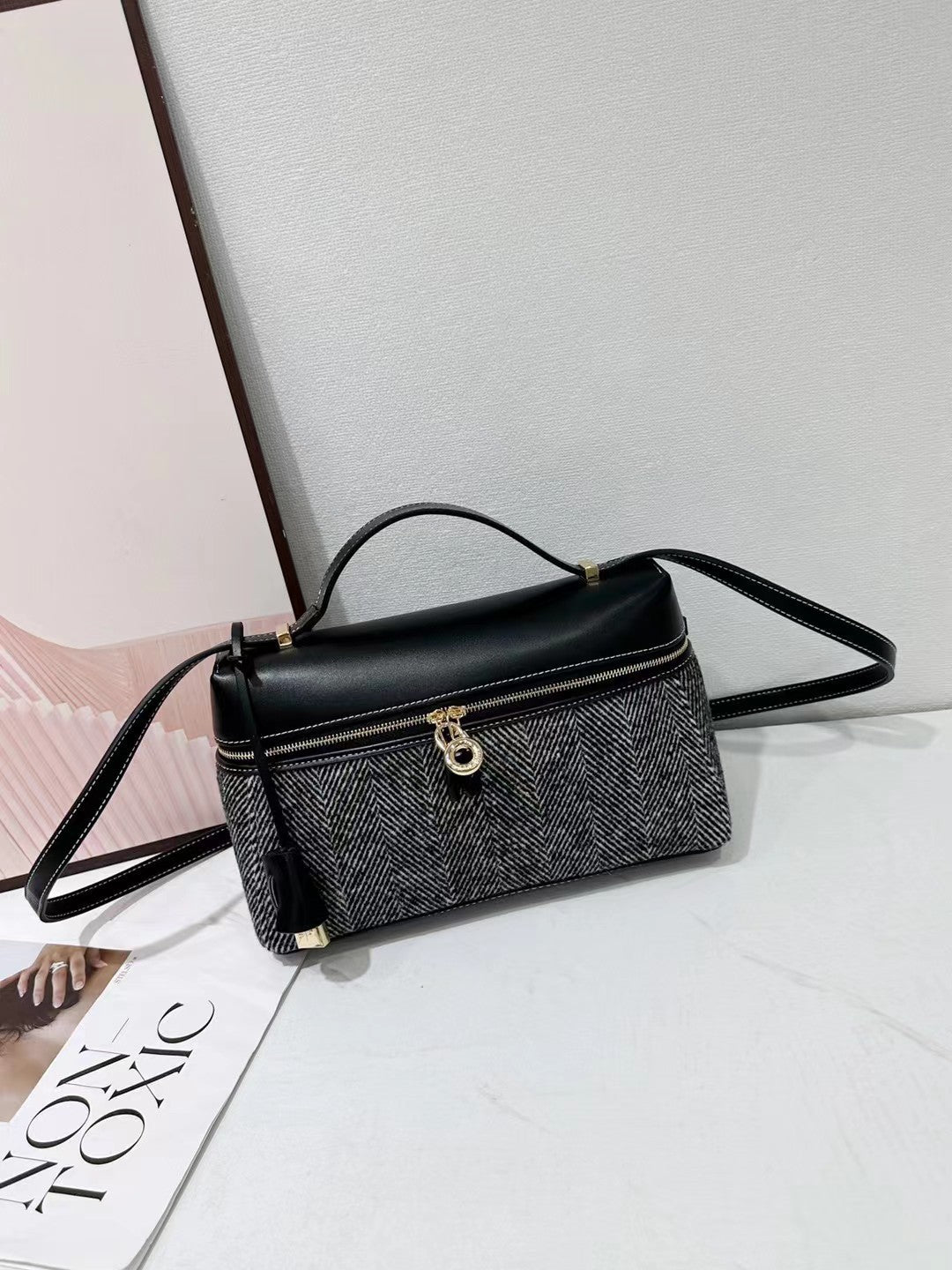 Leather Retro Cowhide Lunch Box Large Bags