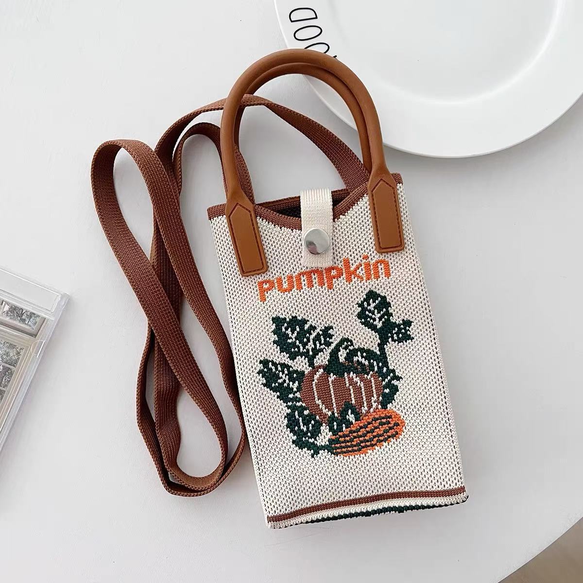 Knitted Mobile Female Cute Cartoon Korean Phone Bags