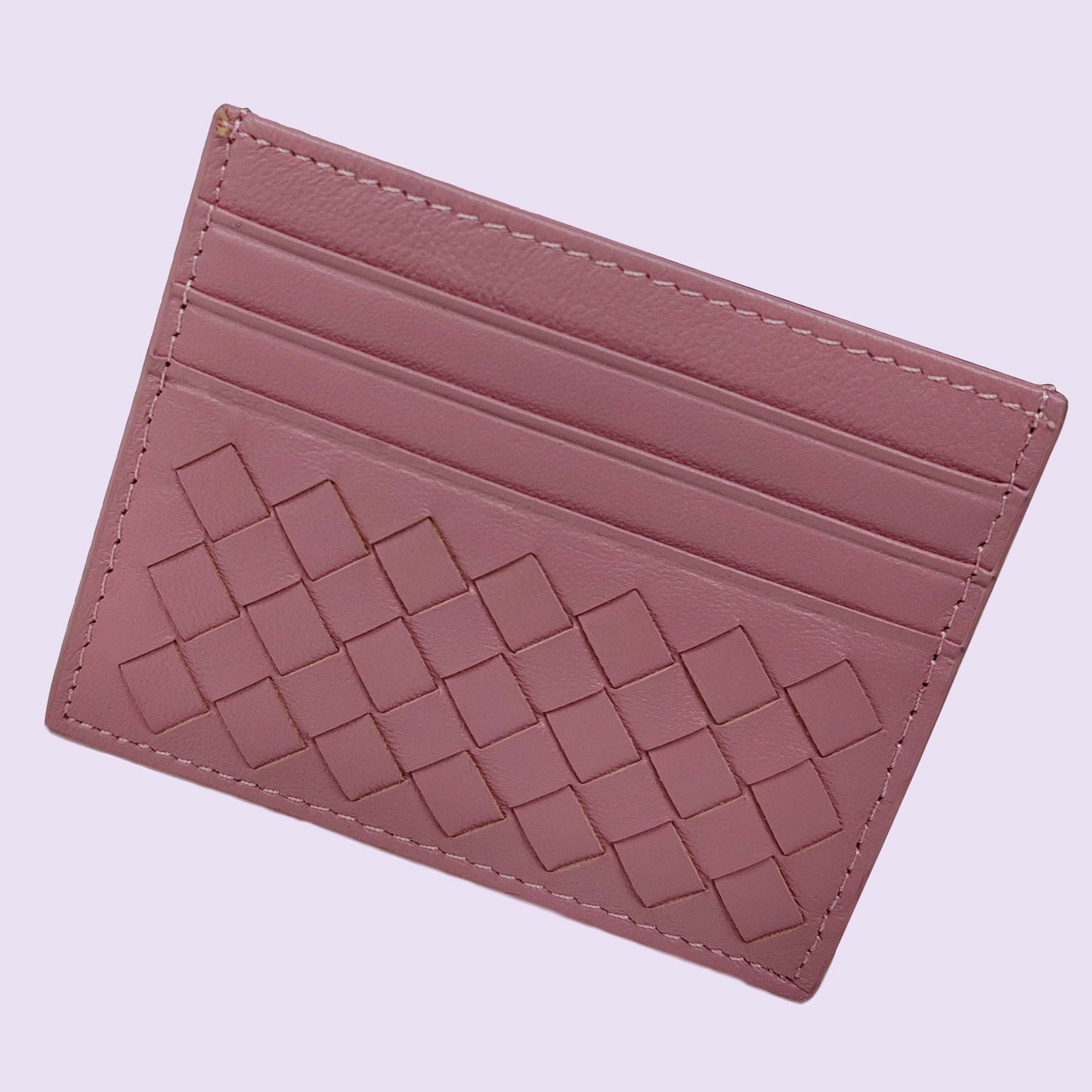 Women's & Men's & Name Sheepskin Woven Lightweight Clamp Card Holder