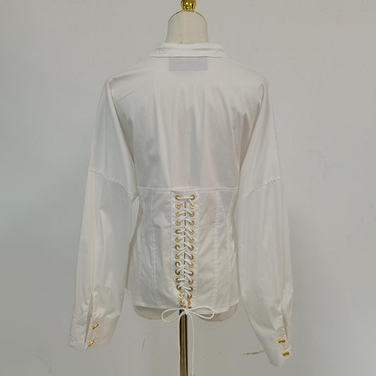 Women's Fashion Waist Slimming High-grade Design Shirt Blouses