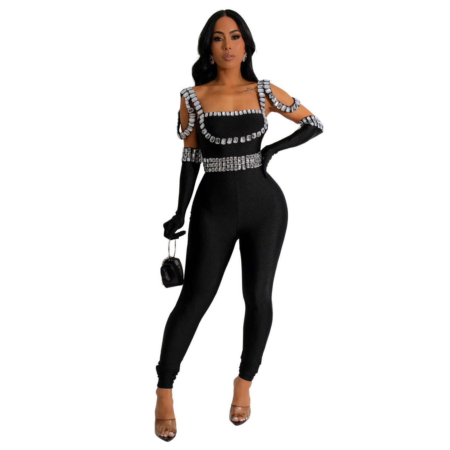 Women's Fashion Wear Sling Rhinestone Long Suits
