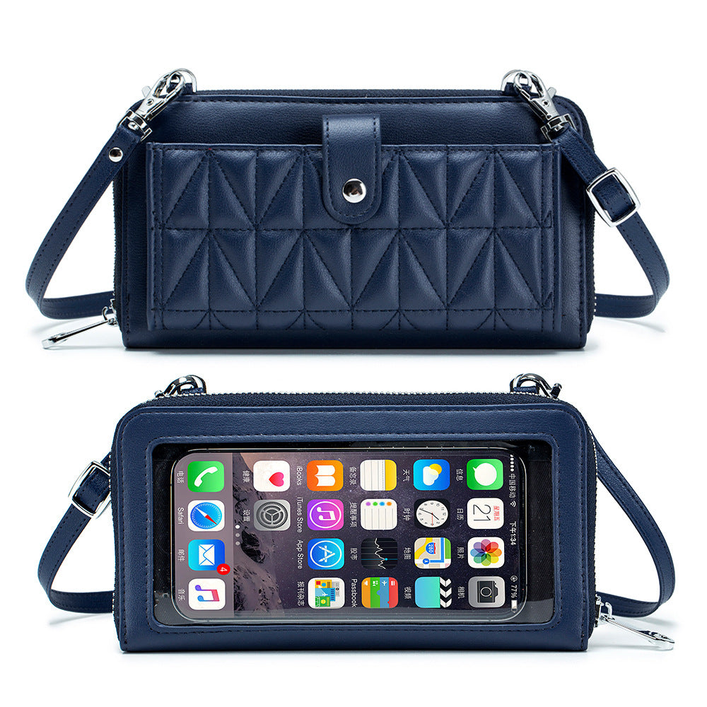 Women's Touch Screen Genuine Leather Mini Phone Bags