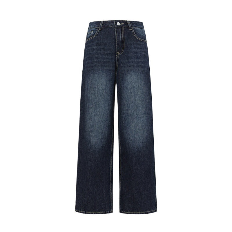 Women's Blue Gray Monkey Wash Washed Distressed Jeans