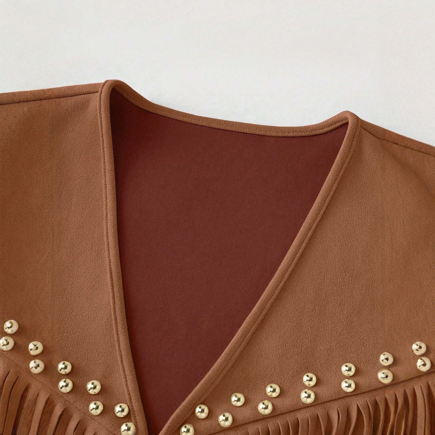 Women's Retro Country American Style Western Rivet Tassel Suede Sleeveless Vests