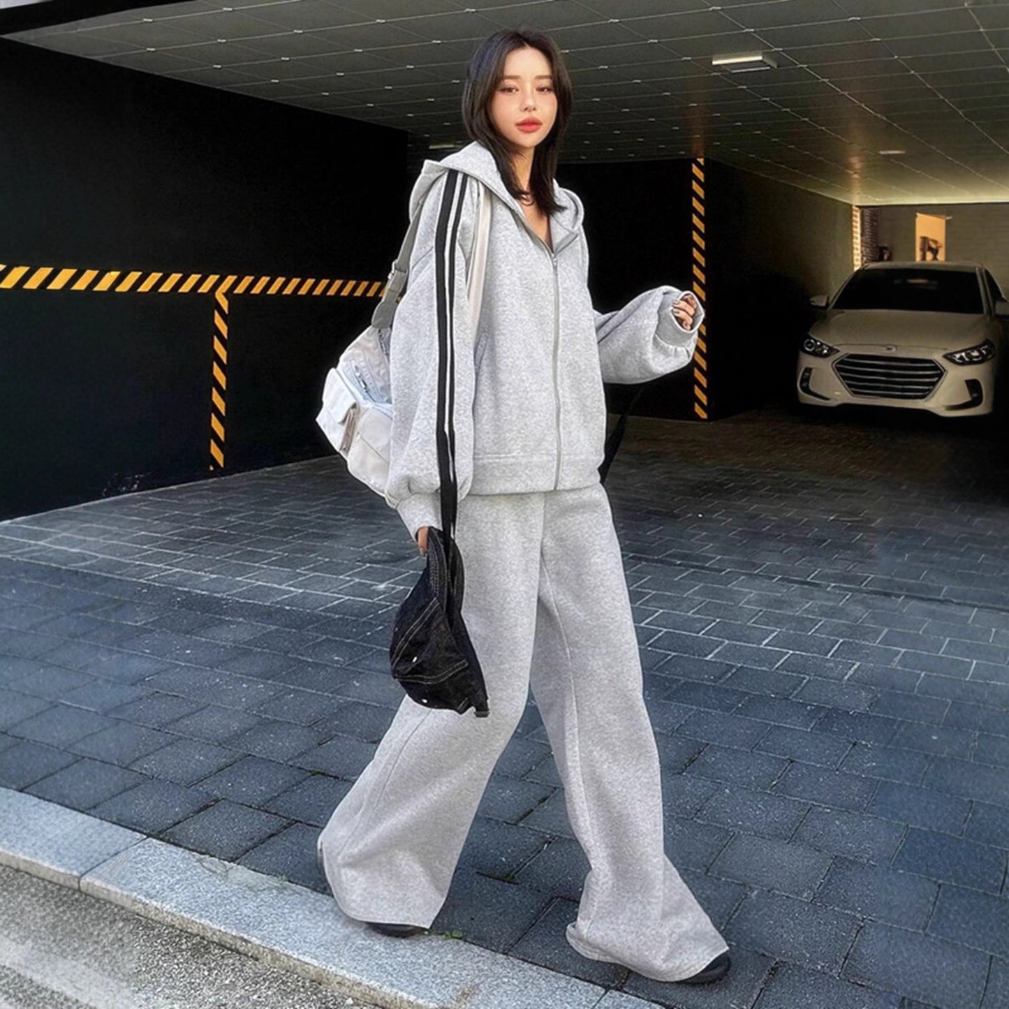 Women's Leisure Preppy Sweatshirt Set Autumn Match Suits