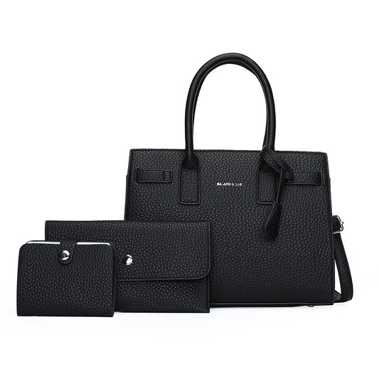Women's Three-piece With Litchi Pattern Hand Holding Shoulder Bags