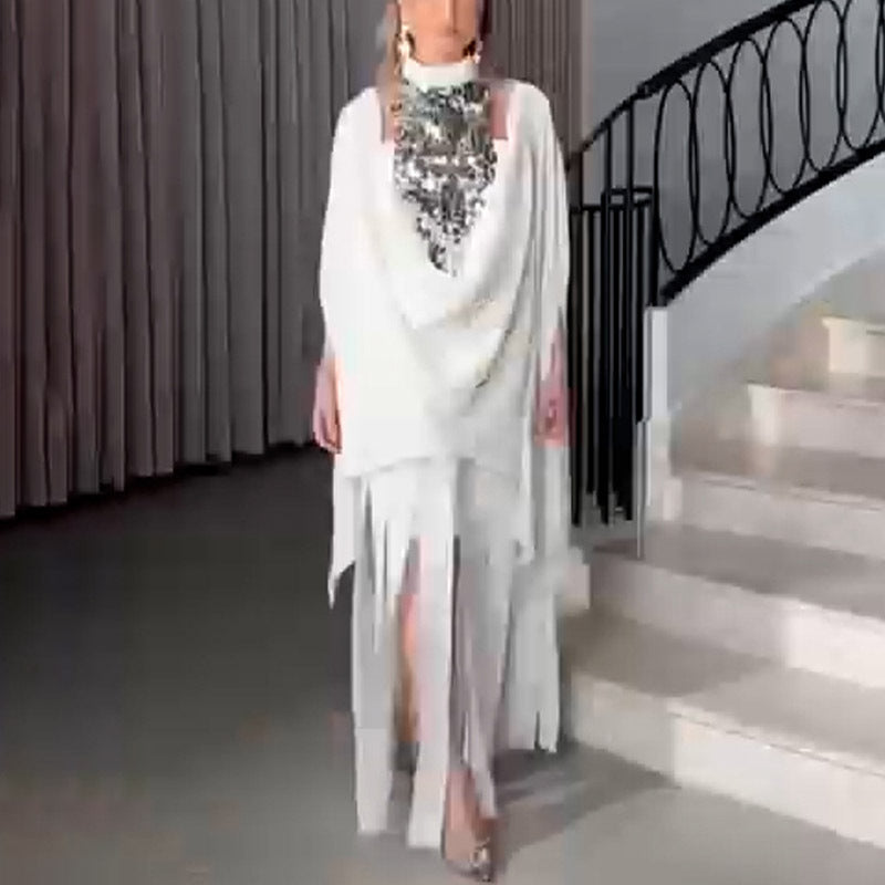 Summer Sequin Long Patchwork Tassel Temperamental Dresses
