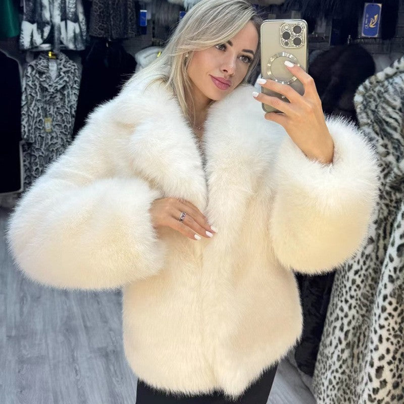Women's Fur Fluffy Soft Fox Street Style Coats