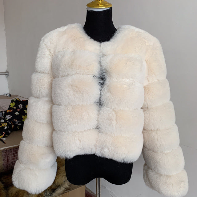 Women's Fur Warm Leisure Stitching Faux Fox Coats